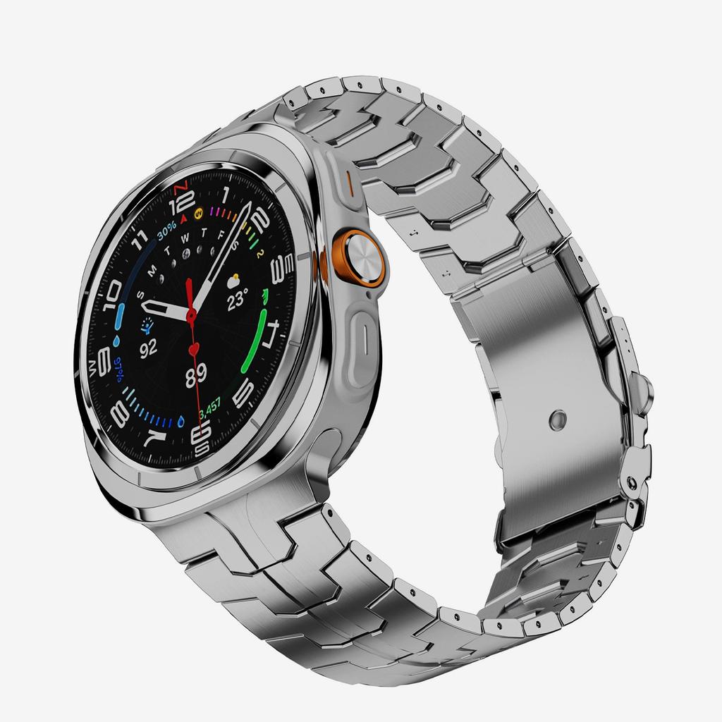 Titanium Orange Metal Band For Samsung Galaxy Watch Ultra 47mm 2025 Stainless Steel Metal Bracelet For GALAXY ultra 7 47MM Strap
