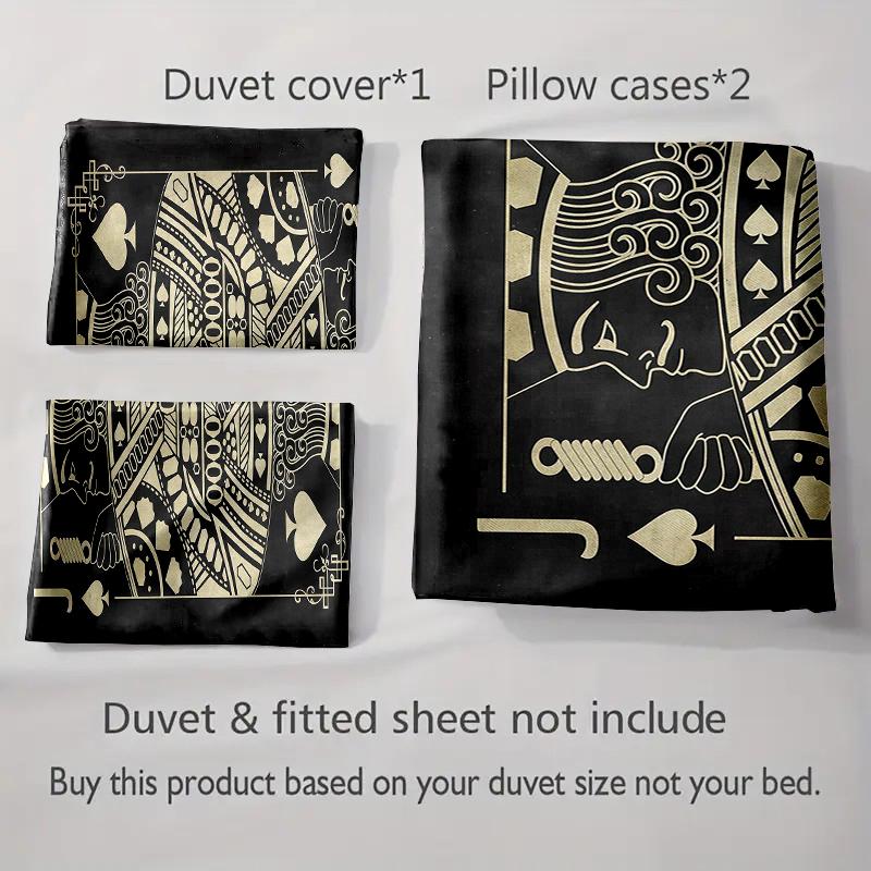 Playing card design. Bedding Duvet cover sets Duvet covers Pillowcases gifts (1 * Duvet Cover 2 * Pillowcases, without duvet insert)