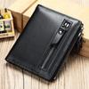 MVA Genuine Leather Mens Wallet Man Zipper Short Coin Purse Brand Male Cowhide Credit&id Wallet Multifunction Small Wallets