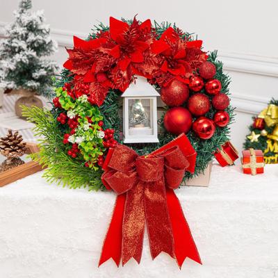Artificial Christmas Wreath Round for Housewarming Indoor and Outdoor Window