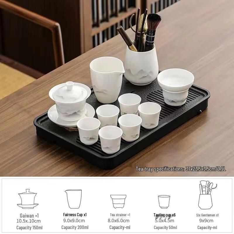 High-Grade White Porcelain Kung Fu Tea Set