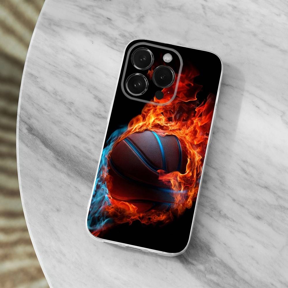 Sports Equipment Basketball Phone Case For iPhone,14,13,XR,SE,12,15,Pro,Max,Plus,11,17,16,X,XS,Mini Transparent Soft Cover