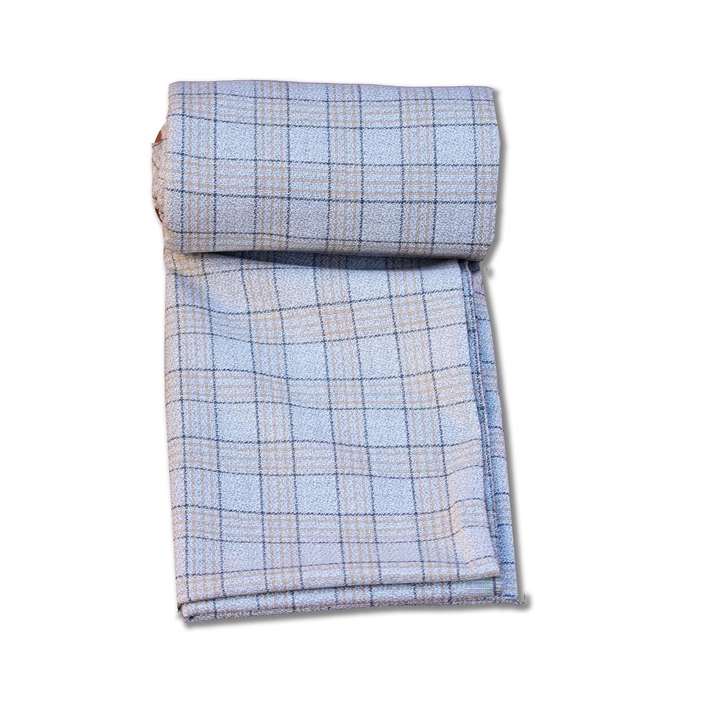 Bigreams Unstitched Yarn-Dyed Checkered Thick Tweed Blazer Fabric For Men's 3 Piece Suit Fabric