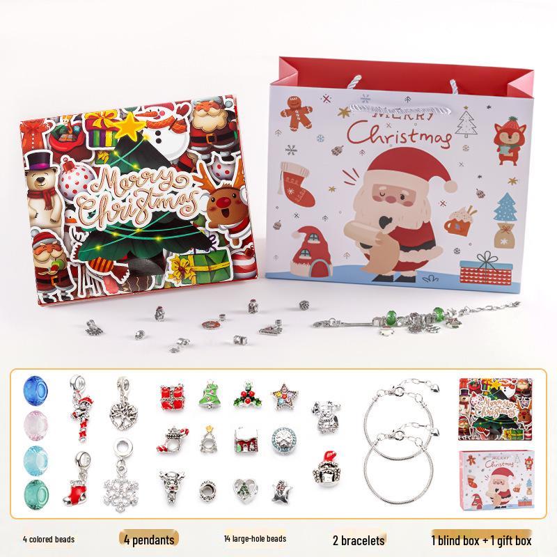 Christmas Jewelry Advent Calendar: Stud Earrings & Necklace In Surprise Gift Box