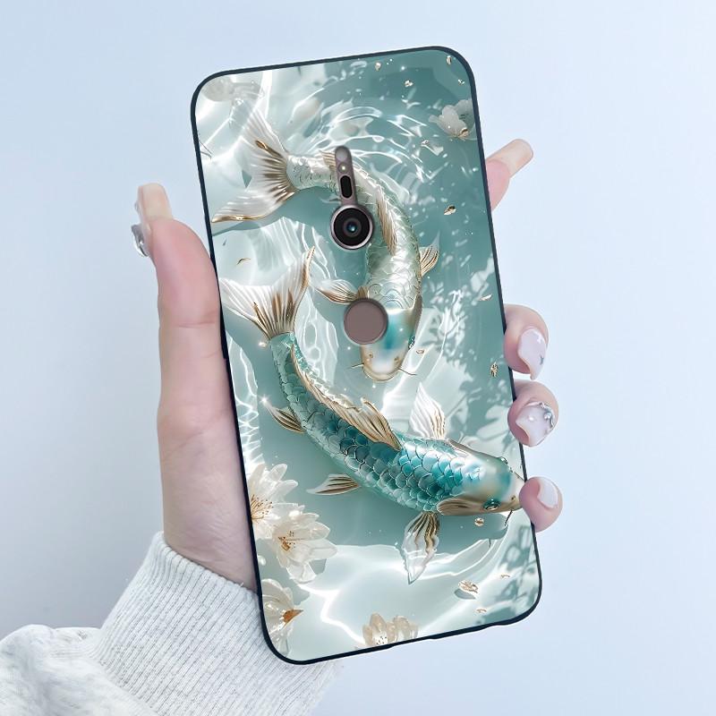 Case For sony Xperia XZ2 XZ3 Black Silicone Soft TPU Phone Case sony XZ2 XZ3 Luxury Cute Love Rabbit Funny Protective Back Cover