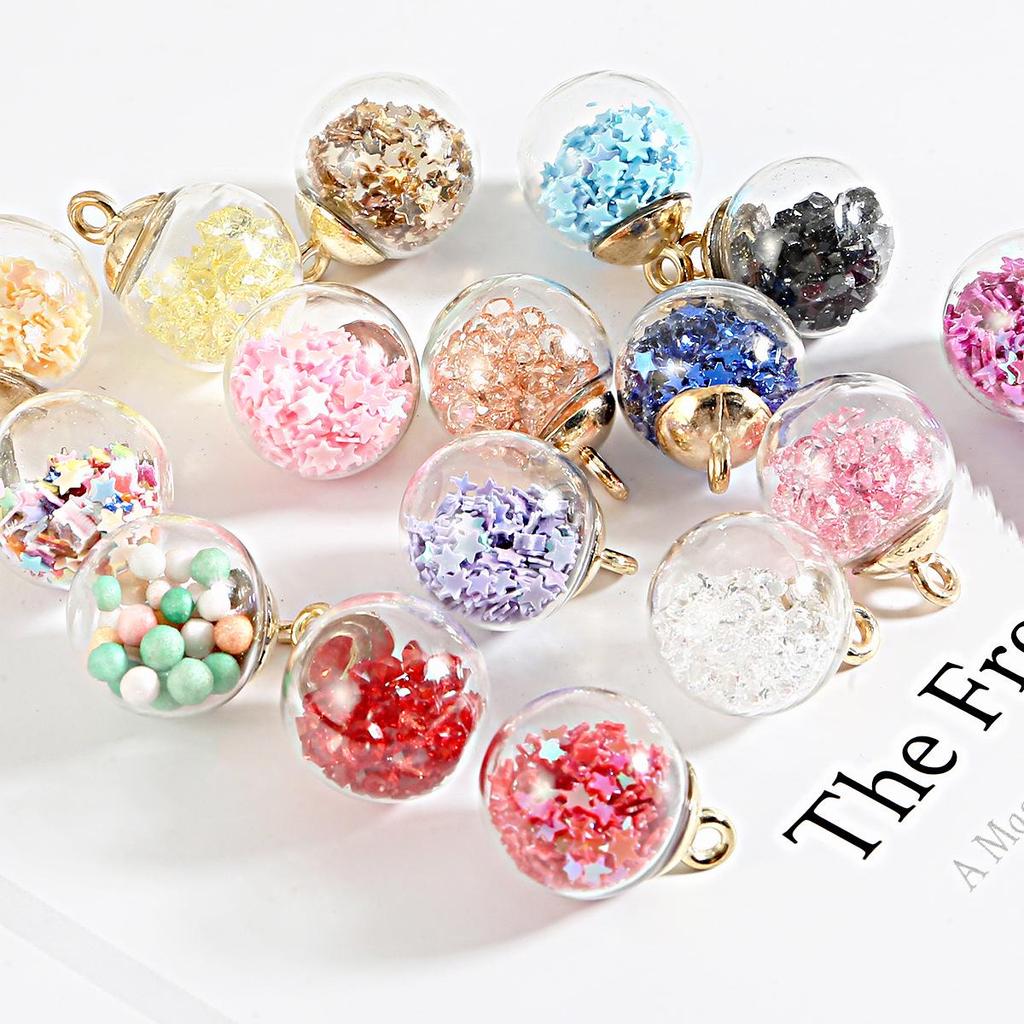 15mm Colorful Transparent Star Sequin Glass Beads for Handmade DIY Pendant