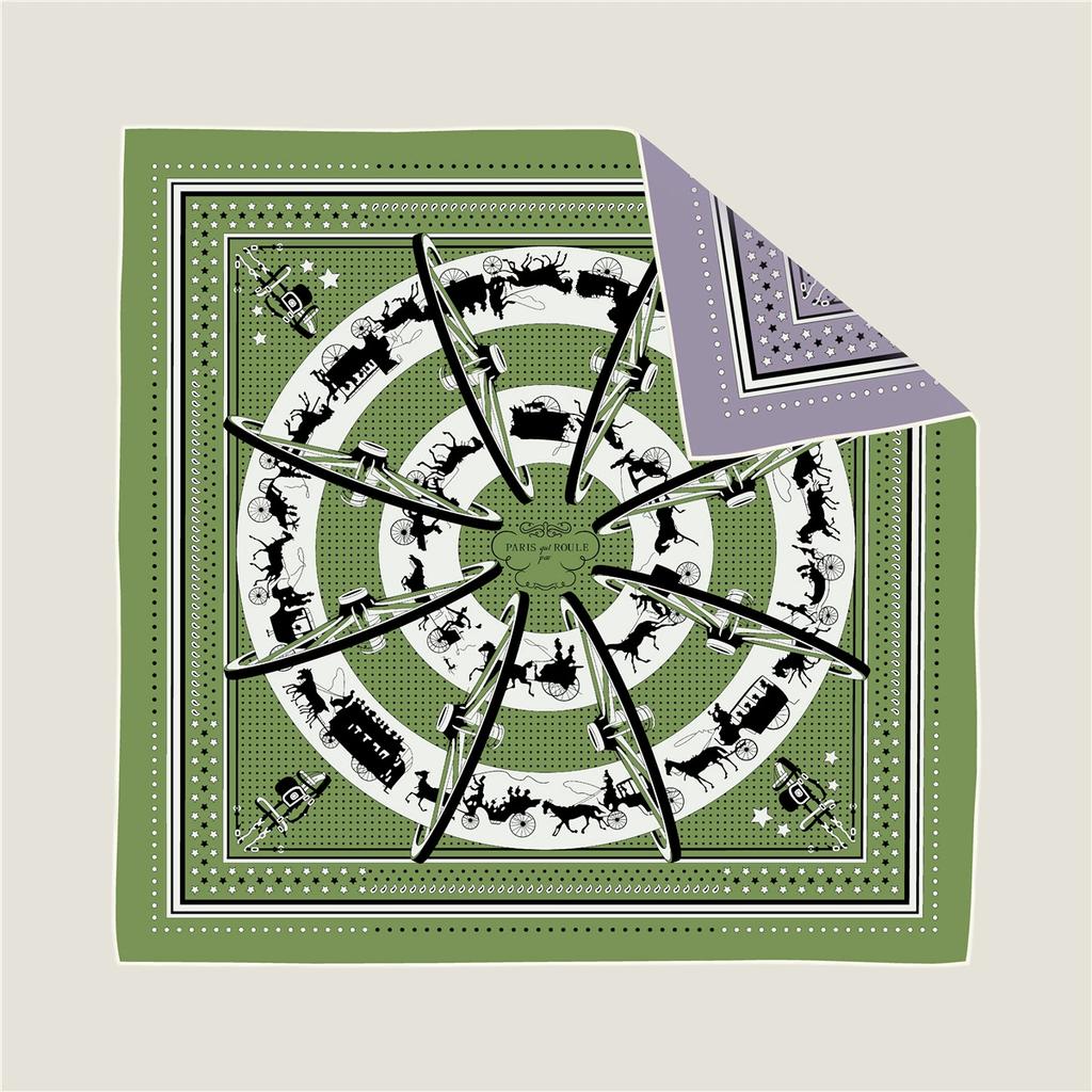 Double Sided Twill Silk Scarf Square Scarves 90cm Women's Summer Hand Rolled Scarves Hair Bandanas Bag Belt Accessories