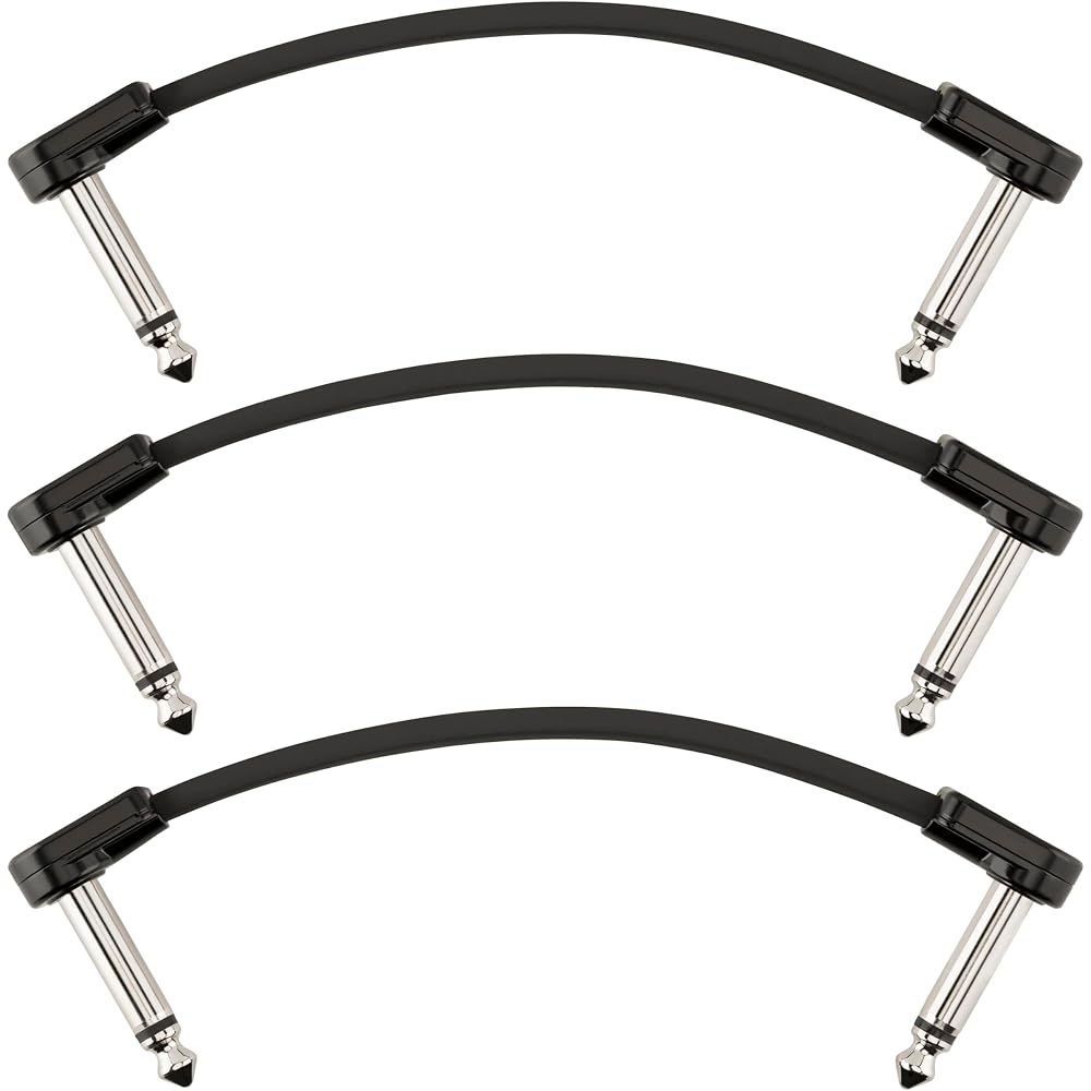 Fender/Blockchain 4" Patch Cable 3-Pack Angle/Angle Fender [Set of 3 Patch Cables]