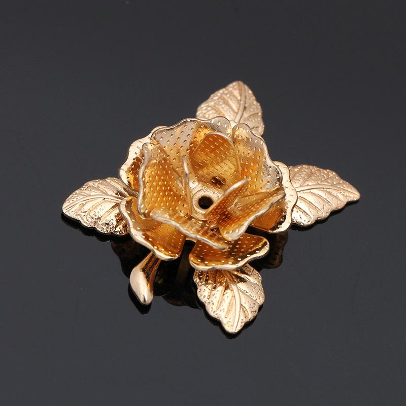 10pcs 20mm Gold Plated Flower Beads Caps Filigree Charms Copper Materials for Earrings Brooch Jewelry Making Wholesale DIY