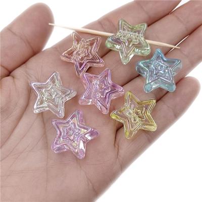 Handgemaakt Transparant 10 Stuks Creatieve Armband Ketting Ster Kralen Sieraden Accessoires Bedels Acryl 20 mm Doe-het-zelf Materiaal Pentagram Hanger UV-behandeld