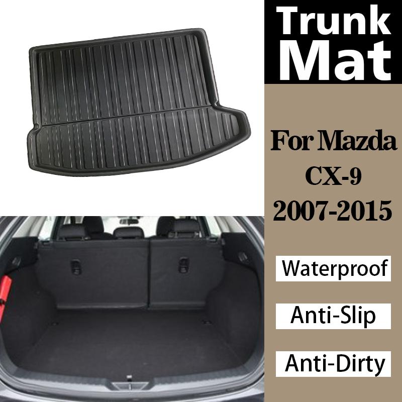 Car Trunk Mats For Mazda CX-9 CX9 2007 2008-2015 Car Rear Waterproof Boot Carpets Pad Rear Cargo Floor Mat Anti-Slip dirt-proof