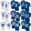 Indianapolis Colts Football Jersey 2 53 LEONARD 18 MANNING Mens Embroidered Rugby Shirt