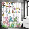 Easter Dwarf Shower Curtain, Cute Dwarf Eggs and Flowers Bathroom Decorative Shower Curtain, Waterproof Shower Curtain with Hook