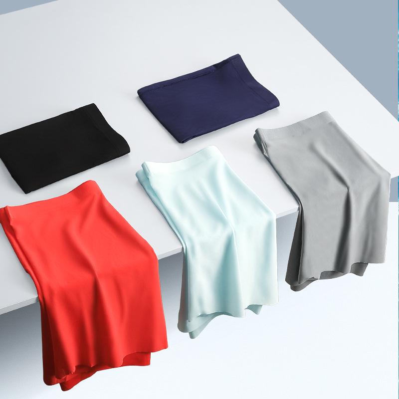 Men's 3D Molded Ice Silk Seamless Boxer Briefs - Lightweight Extended Sport Trunks