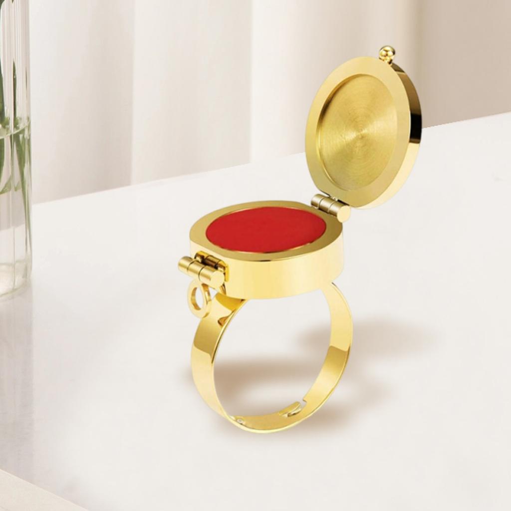 2In1 Retro Lipstick Storage Ring Leak Proof Portable Lip Care Tool Lightweight Stylish Touch Ups Rings Hold Pills/Lipstick/Balm