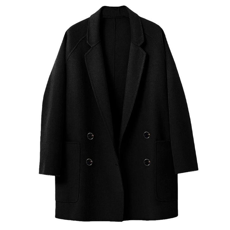 Small double-sided cashmere coat for women's new fashionable high-end short loose wool coat for women