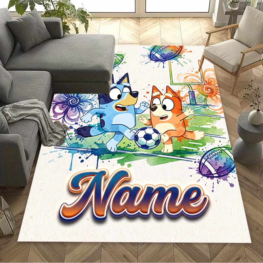 Football Fun Personalized Name Carpet Perfect for Study Room Bedrooms Foyer Playrooms Anti-slip Rug Office Home Decor Best for Christmas