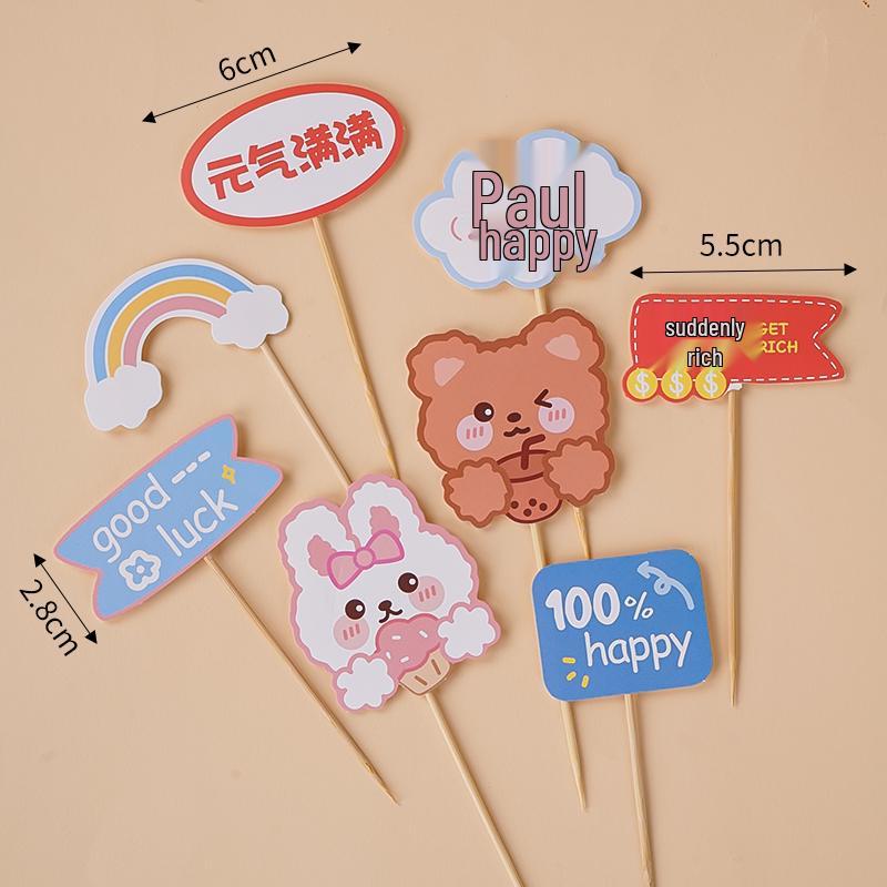 Colorful Macaron Cartoon Birthday Candle Decorations