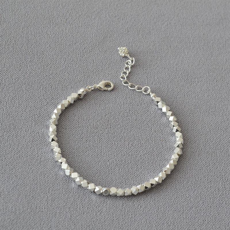 

Niche Retro Faceted Silver Bead Layered Bracelet - Versatile Gift for Women