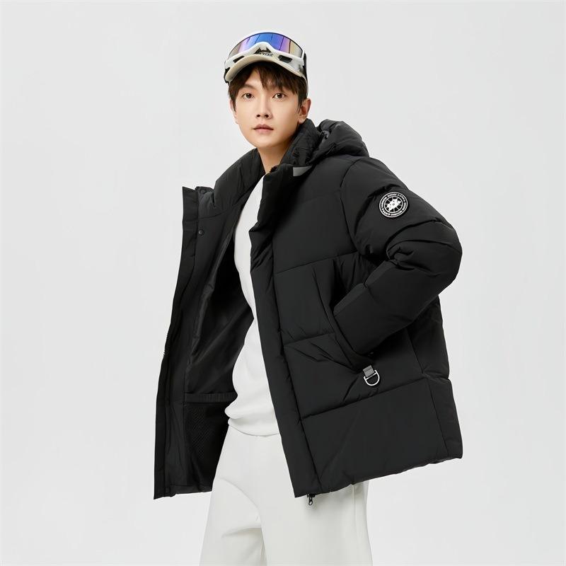 

Extreme cold outdoor waterproof down jacket for men and women, winter new loose thickened hooded white duck down couple coat 3XL