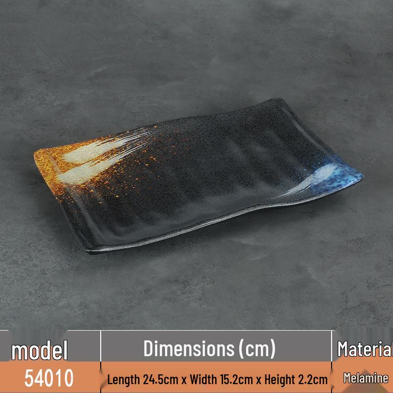 Japanese Rectangular Melamine Plate for Barbecue and Sushi