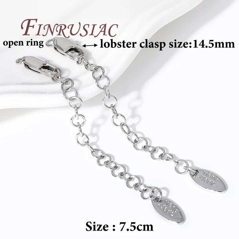 18K Gold Plated Extension Extender Tail Chains with Lobster Clasps For Jewelry Making,Connectors For Bracelets Accessories DIY