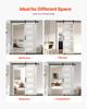 Sliding Barn Door, 762 X 2134mm, High-Strength MDF Panel and Glass, Barn Door with Hardware Kit, Water-Proof PVC Surface, Easy To Install, H-Frame,