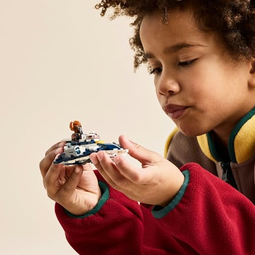 LEGO Star Wars Plo Koon™ Jedi Starfighter™ Microfighter Spielzeug, Geburtstagsgeschenk, Lernbausteine, Weltraum-Kampfroboter, Alter 6, 7, 8 und 9, 75