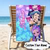 Custom Name KPop Demon Microfiber Beach Towel Super Soft & Absorbent for Bath, Beach, Travel  Bath Time Accessory, Fan Gifts