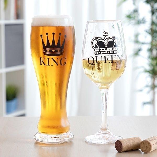 Sklenice King and Queen - Pivní a vínová sklenice