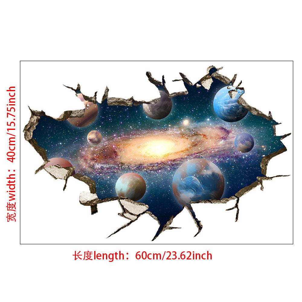 3D Self-adhesive Tearable Wall Starry Sky Universe Planet World Ceiling Living Room Decorative Wall Sticker