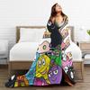 Barbapapa Barbamama Family  Flannel Blankets  Warm Throw Blanket for Bedroom Travel Pattern Bedspread Sofa Bed Cover