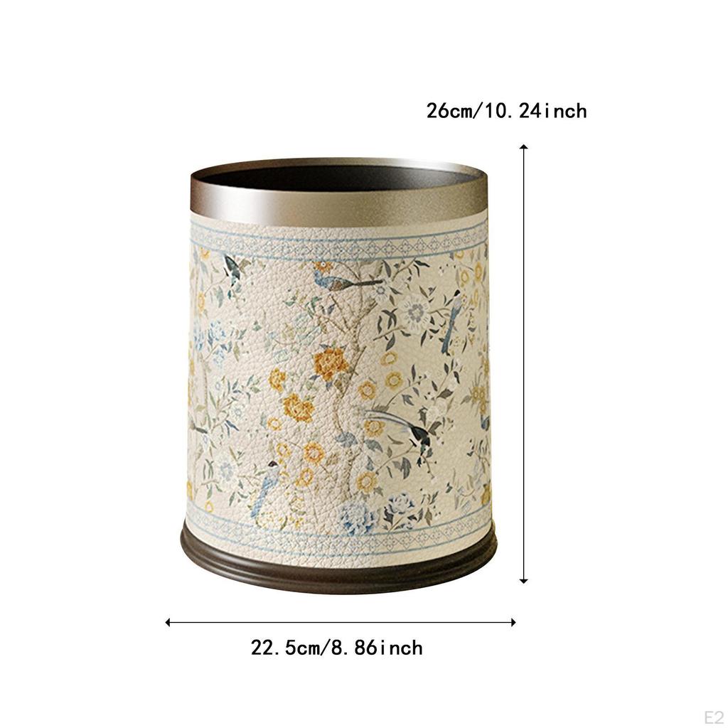 Open Top Trash Can Garbage Modern Portable Large Capacity Bin Waste Paper Basket for Home