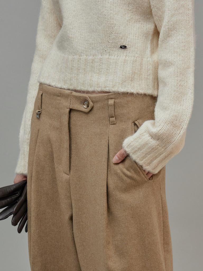 FROMWHERE Wool Two-Way Wide Pants Beige