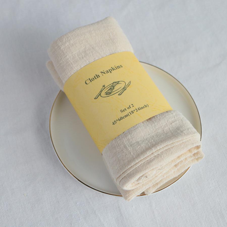2PCS 45X60CM Skin-friendly Cotton Summer Napkins,Reusable Kitchen Dining Placemats,Customized Dinner Table Rustic Wedding Decor