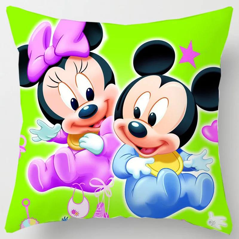 Disney Pillowcase Mickey Minnie Mouse Pillow Case \ Toys Home Decoration Gift 45x45cm