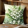 Green Bellflower Pillowcase Floral Themed Reusable Peach Skin Fabric Pillow Cover Sofa Ornaments Living Room Home Decoration