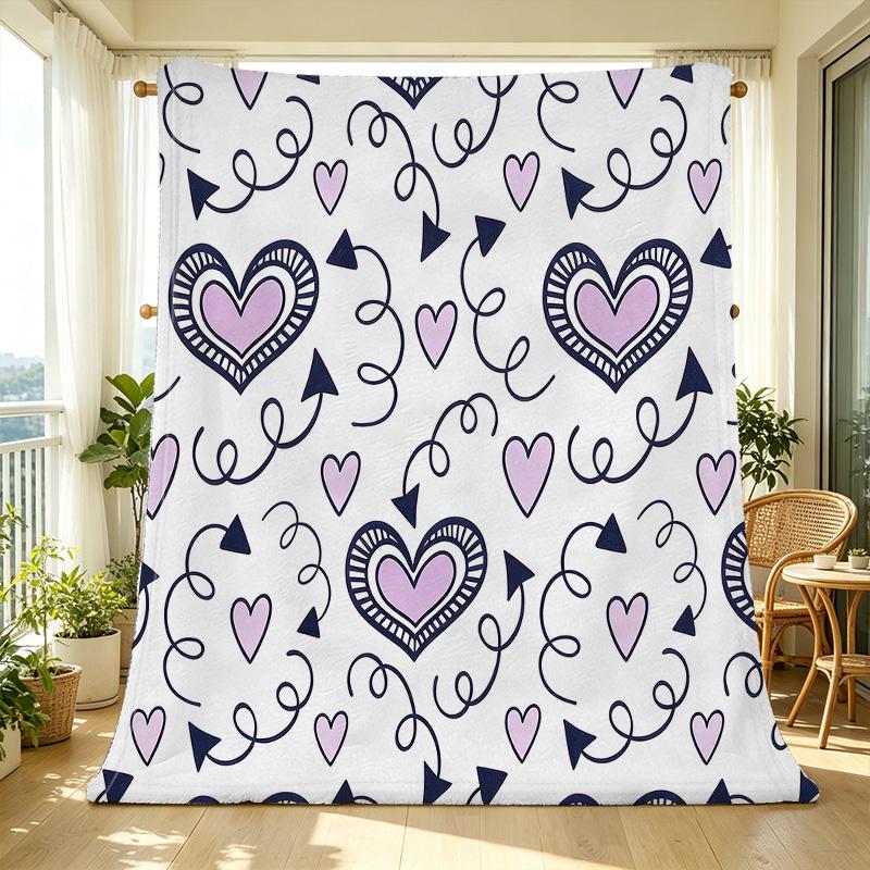 Flannel Fleece Throw Blanket High-Density Soft Cozy Warm, Ideal for Home & Car, Perfect Valentine's Day Gift