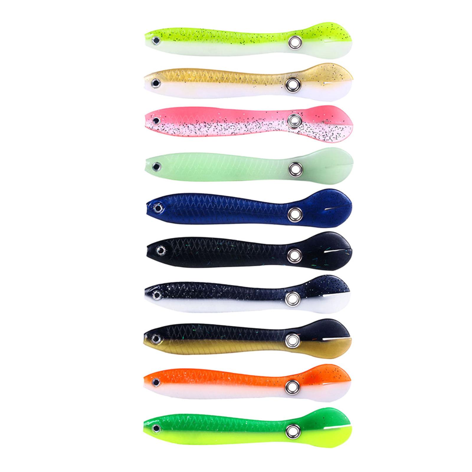 

10 Pcs Soft Plastic Fishing Lures Worm Baits Jigging Wobbler Fishing Lures Artificial Swimbaits for Saltwater Fishing