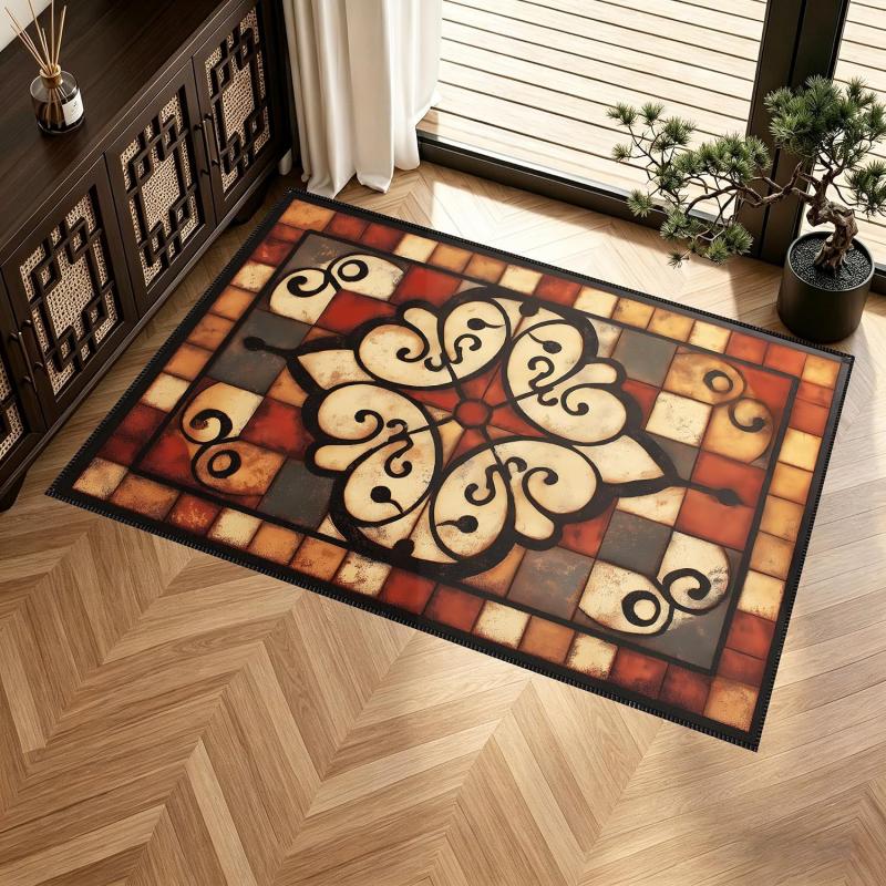Vintage Cat Welcome Doormat Non Slip Wear Resistant Indoor Outdoor Front Entrance Floor Rug Household Home Decor Carpet