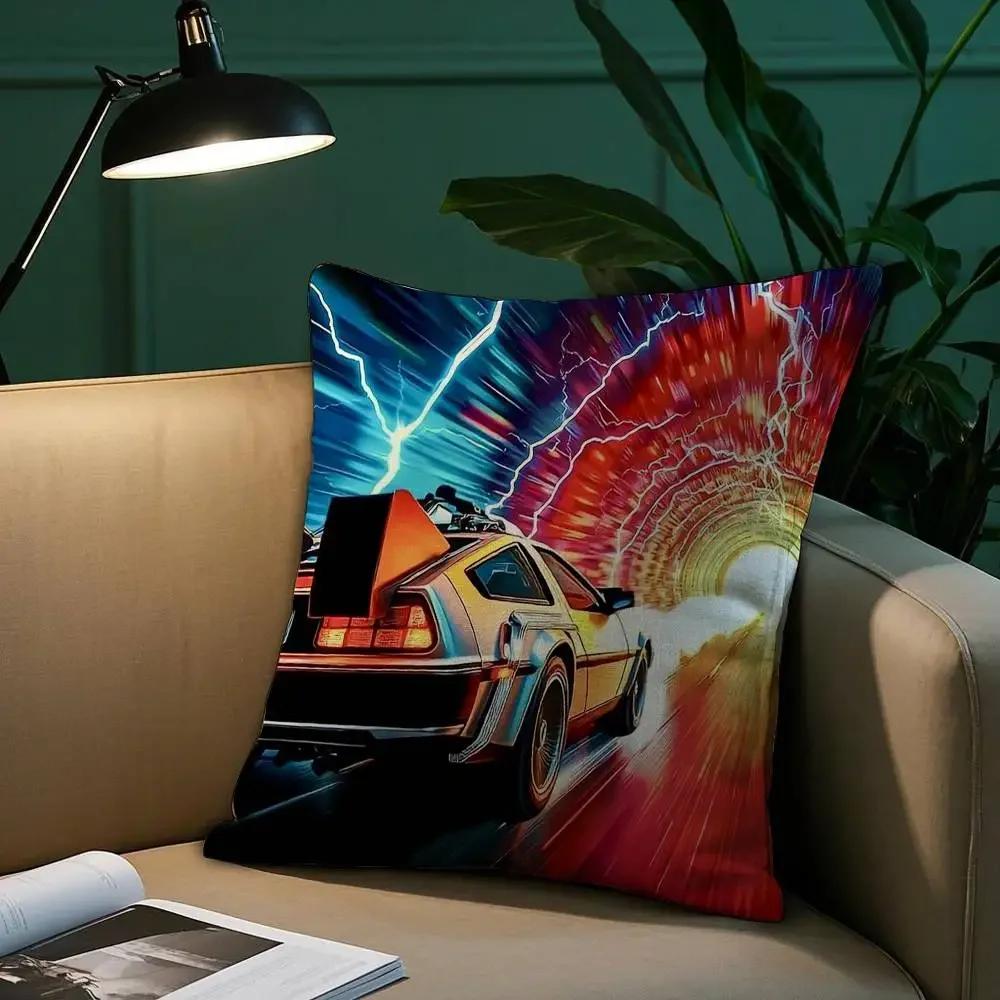 Poszewka na poduszkę Film B-Powrót do przyszłości Pluszowa tkanina Miękka poszewka na poduszkę Dwustronny nadruk Pokrowiec na poduszkę do sofy Rzut