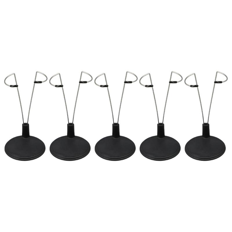 

5Pieces Doll Stand Adjustable Action Figure Holder for 6 to 8 Inch Cotton Dolls Display Exhibition Organizing Accessory чёрный