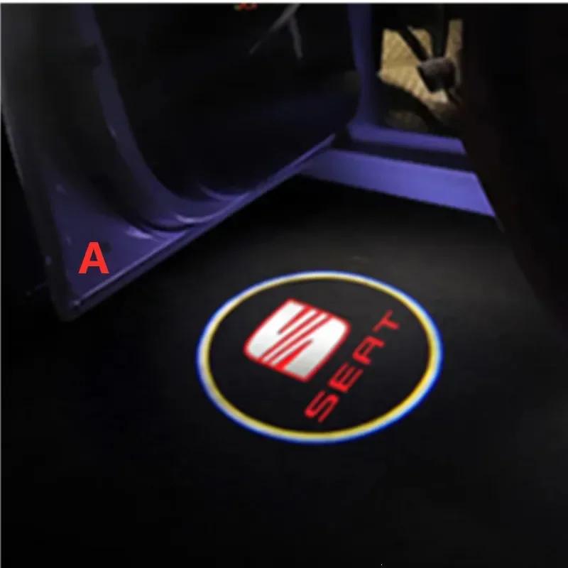 2 Stück LED-Emblem Autotürlicht Luces Projektorlampen Zubehör für SEAT MK1 2005 2006 FR Alhambra Leon