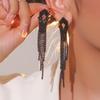Classic Black Long Fringed Earrings