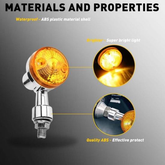 4X Motorcycle Turn Signals Blinker Lights Amber For Honda Shadow Aero 750 VT750C