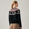 Zhaojun Women's Thick Retro Fair Isle Cashmere Round Neck Sweater