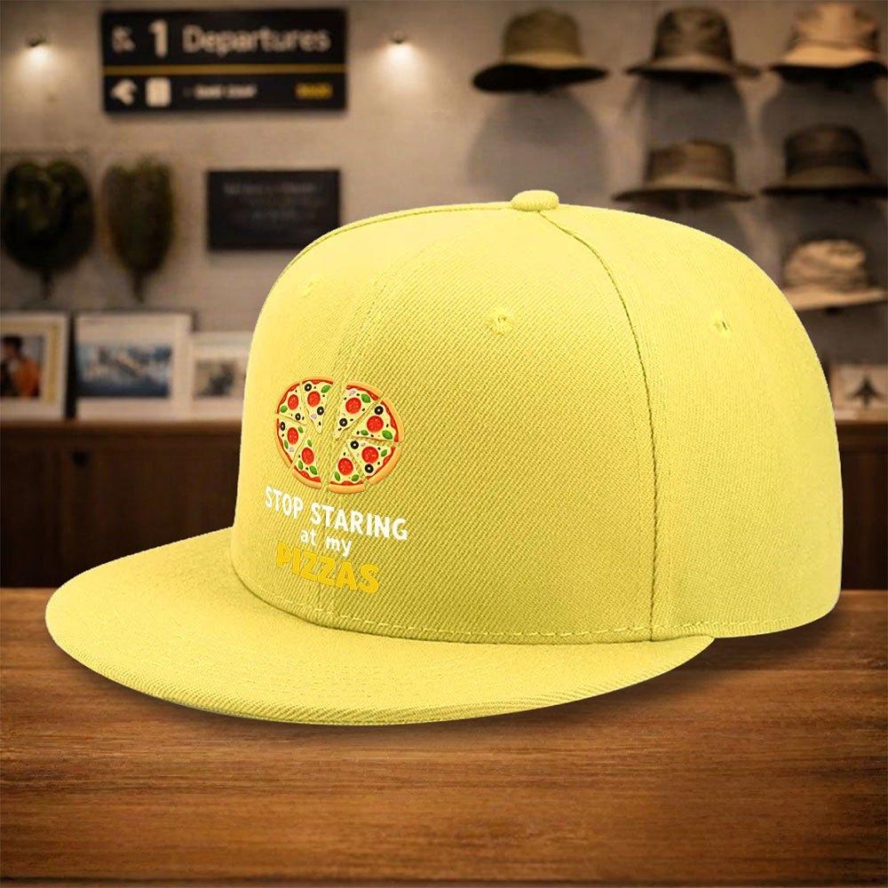 Stop Staring At My Pizzas Graphic Print Baseball Cap Unisex Polyester Street Style Adjustable HipHop Hat