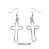 Gothic Hollow Cross Dangle Earrings Simple Ear Hooks Punk Style Drop Earrings Statement Jewelry Gift for Women Men