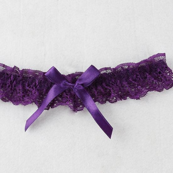 2Pcs Thigh Rings Vibrant Color Non-Fading Wear Resistant Friendly To Skin Bow-knot Design Lace Cosplay Belt Sexy Fashion Bride Leg