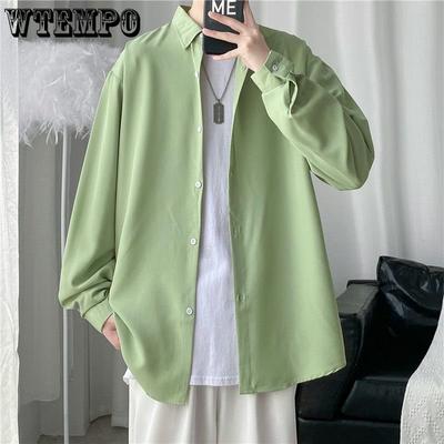 Men Korean Fashion White Long Sleeve Shirts Mens Harajuku Black Oversized Shirt Male Button Up Shirts Blouses 3XL